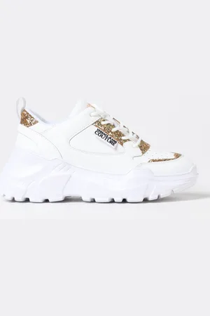 VERSACE Sneakers in pelle sintetica e glitter