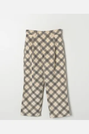 Burberry Pantalone Kids in velluto check