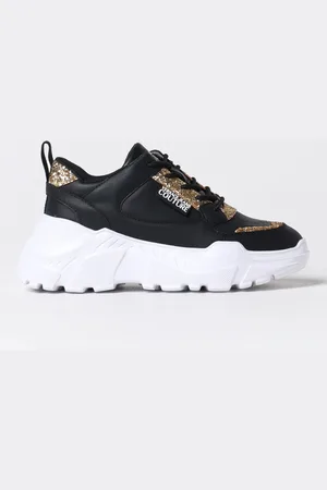 VERSACE Sneakers in pelle sintetica e glitter