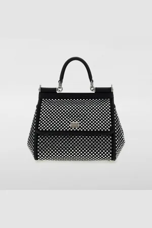 Dolce & Gabbana Borsa Sicily in tessuto e pelle con strass