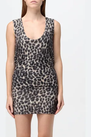 BLUMARINE Top in misto lana animalier