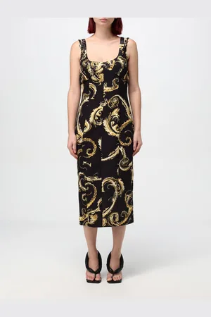 VERSACE Abito midi in jersey stampato