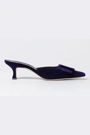 Manolo Blahnik Mules Maysale in velluto con fibbia decorativa