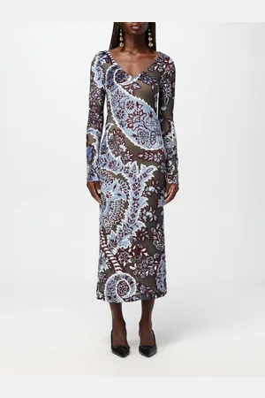 Etro Abito midi in viscosa con stampa jacquard