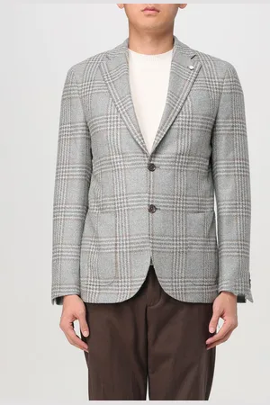 Luigi Bianchi Blazer in lana vergine check