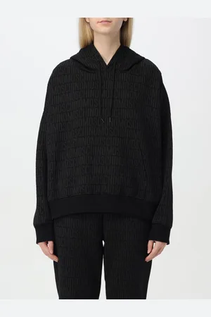 Moschino Felpa in cotone con logo all-over