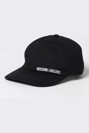 Moschino Cappello in cotone con logo ricamato