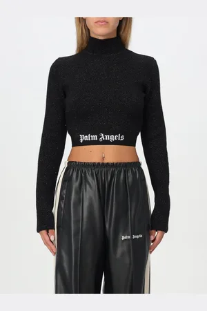 Palm Angels Maglia cropped in tessuto elasticizzato