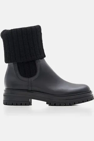 Gianvito Rossi Stivaletto Tenney in pelle e maglia a coste