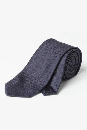 Emporio Armani Cravatta in seta con logo jacquard