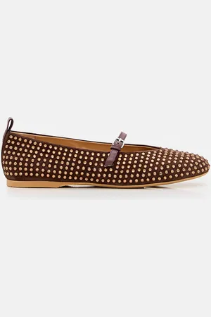 J.W.Anderson Ballerina in camoscio con borchie all over