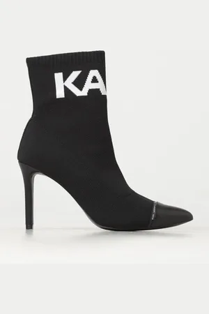 Karl Lagerfeld Stivaletto in maglia strretch con logo jacquard