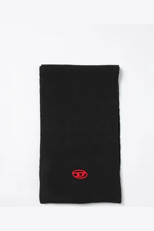 Diesel Sciarpa in maglia a coste con logo ricamato
