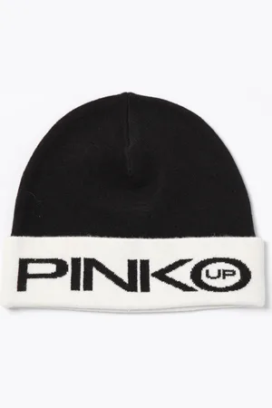 Pinko Cappello in misto viscosa con logo jacquard