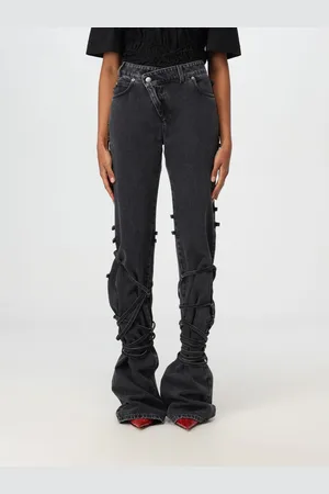 Alexander McQueen Jeans Tied in denim di cotone con fettucce intrecciate