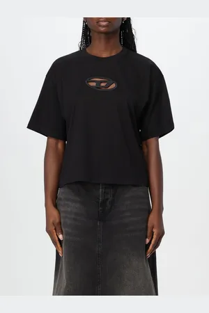 Diesel T-shirt in cotone con logo intagliato