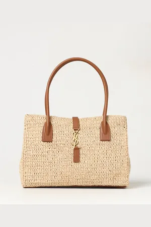 Saint Laurent Borsa in rafia e pelle