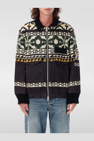 SACAI Giacca in maglia di cotone con fantasia