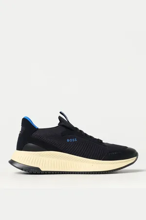 HUGO BOSS Sneakers in pelle e tessuto a maglia stretch