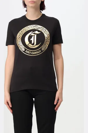 Roberto Cavalli T-shirt in jersey di cotone con strass