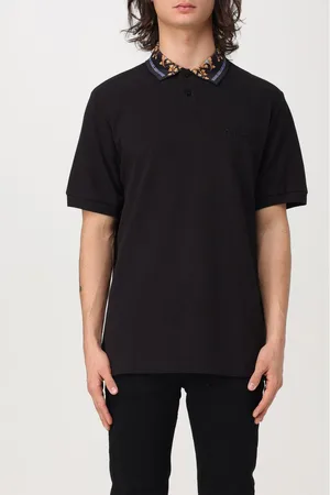 VERSACE Polo in piquet di cotone con logo ricamato