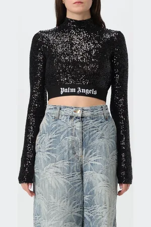 Palm Angels Top in tessuto paillettato