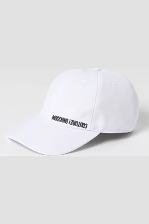 Moschino Cappello in cotone con logo ricamato