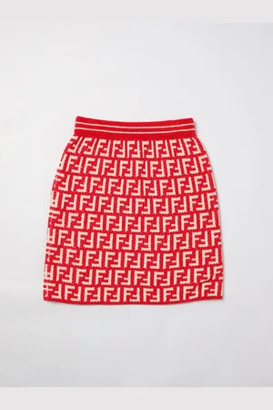 Fendi Gonna in misto cotone con logo jacquard