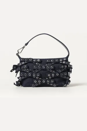 Ganni Borsa Butterfly in denim con fiocchi applicati