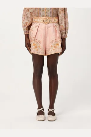 ZIMMERMANN Pantaloncino in lino con fantasia floreale