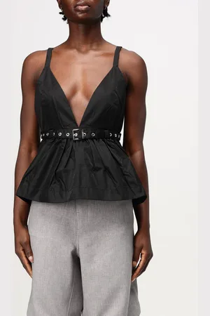 Ganni Top in nylon con cinta