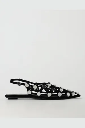 The Attico Ballerina Grid in camoscio con inserti metallici