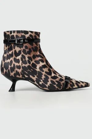 Ganni Stivaletto in viscosa stampa animalier