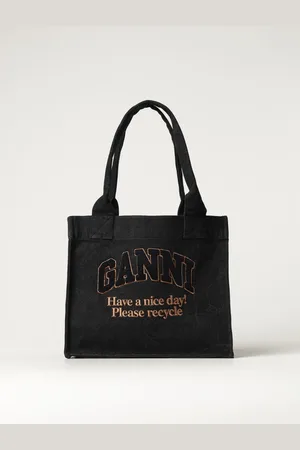 Ganni Borsa in denim con logo ricamato
