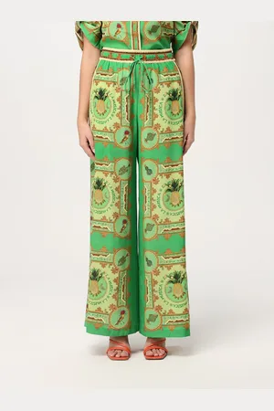 ALÉMAIS Pantalone in seta stampata