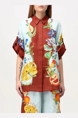 ALÉMAIS Camicia in lino con stampa floreale