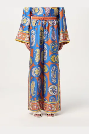 ALÉMAIS Pantalone in seta con stampa Paisley