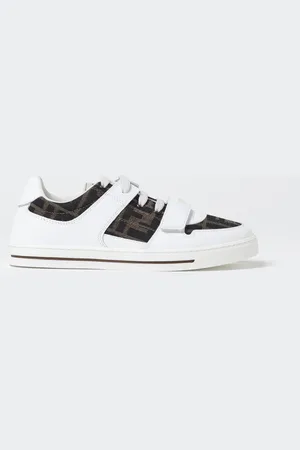 Fendi Sneakers in pelle e misto cotone con FF jacquard