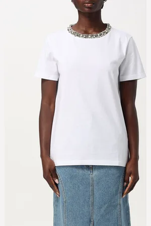 Nina Ricci T-shirt in cotone con collo gioiello