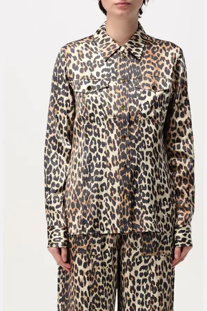 Ganni Camicia in viscosa animalier