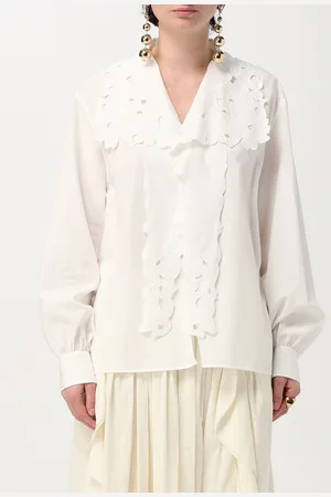 Chloé Camicia in cotone con inserti in pizzo