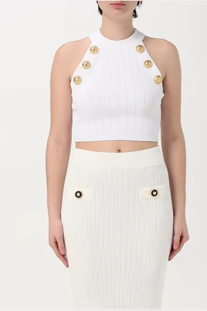 Balmain Top in misto viscosa con bottoni