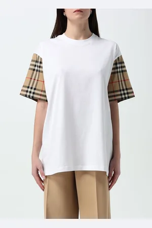 Burberry T-shirt in cotone con stampa Vintage Check