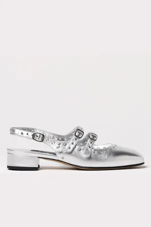 Carel Slingback in pelle laminata con occhielli