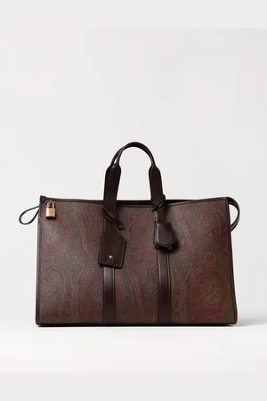 Etro Borsa da viaggio Paisley in cotone spalmato e pelle