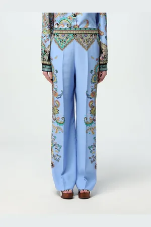 Etro Pantalone in seta con stampa Paisley
