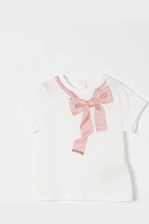 Fendi T-shirt in cotone con fiocco FF