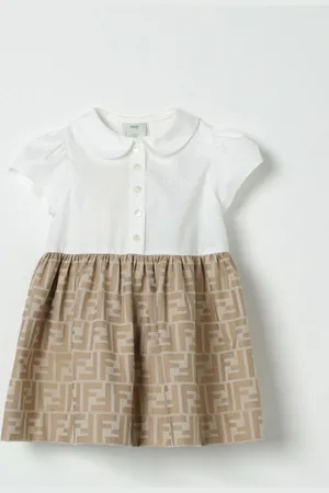 Fendi Abito in cotone con stampa monogram
