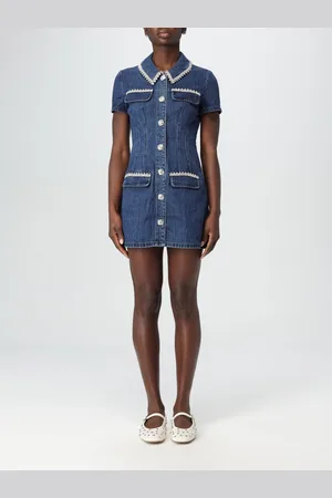 Self-Portrait Abito chemisier in denim