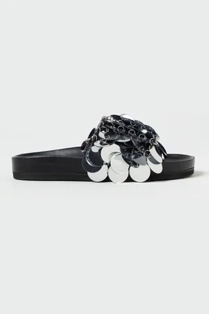 Paco rabanne Sliders in gomma con paillettes